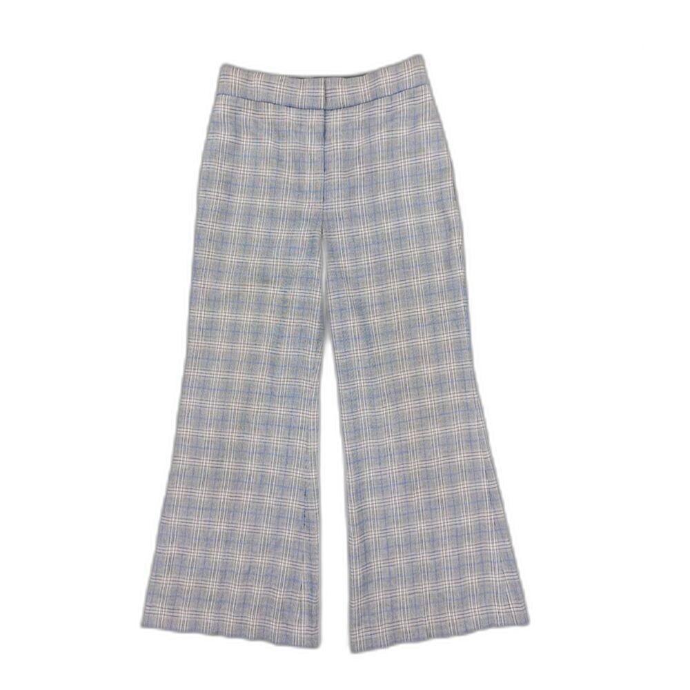 NEW Rebecca Taylor Wool Cropped Flare Pant Plaid Preppy Academia Old Money 10